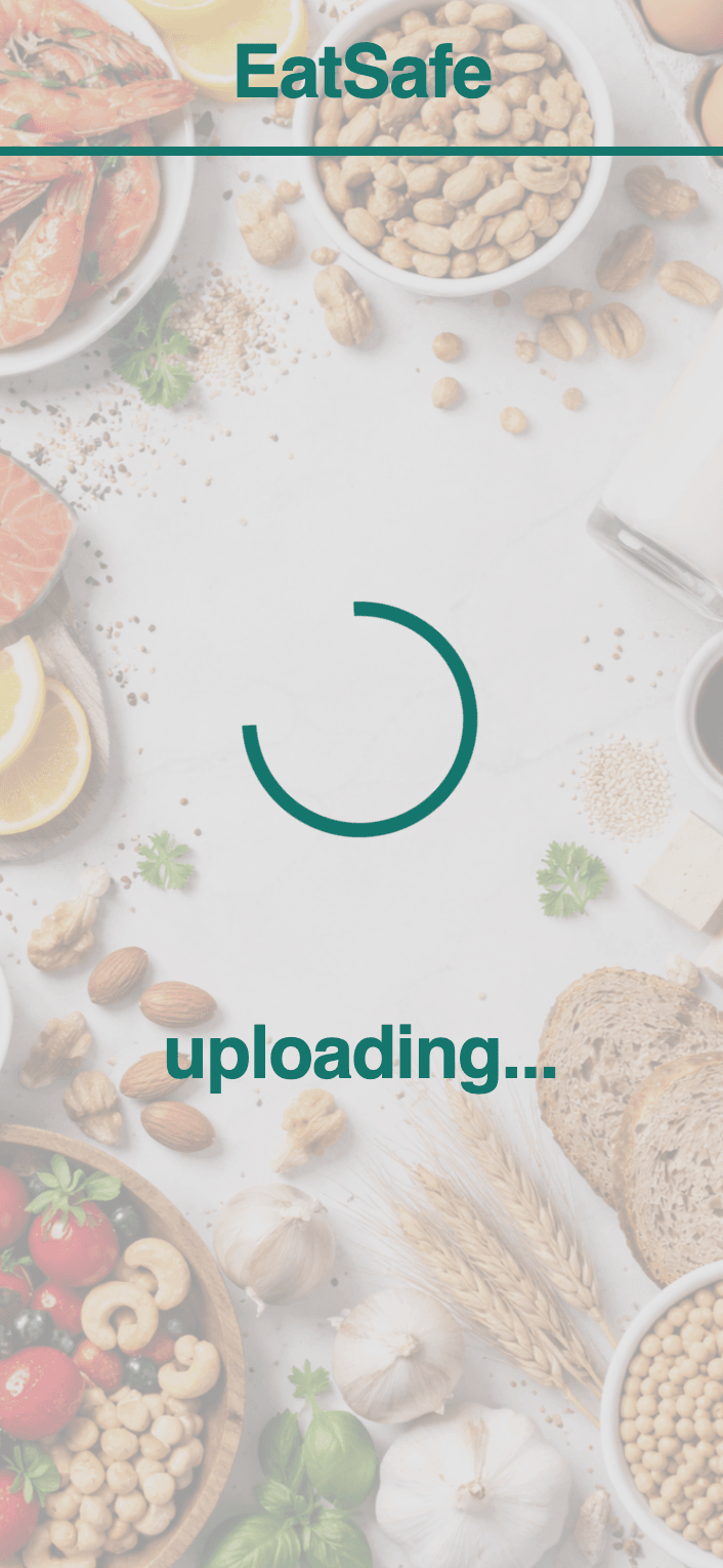 EatSafe prototype — uploading the image
