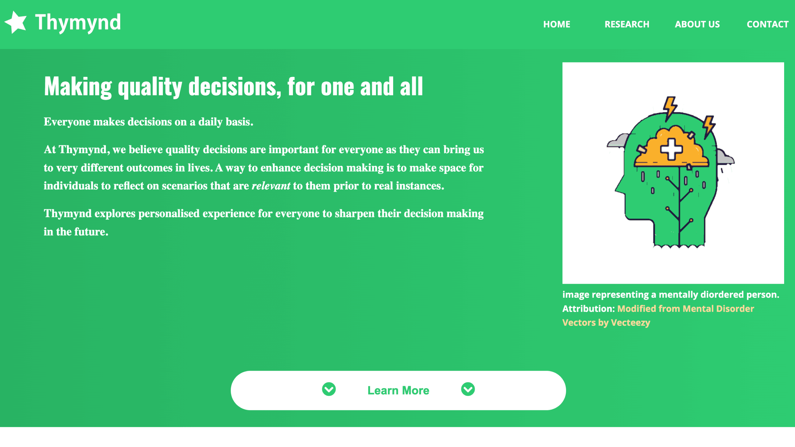 Thymynd - Decision-Support Concept Site screenshot